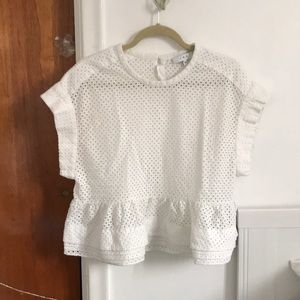 IRO perforated peplum top